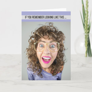Happy Birthday For Female Dressed in 80s Fashion Holiday Card
