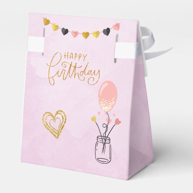 Happy Birthday for Her Favor Boxes (Back Side)