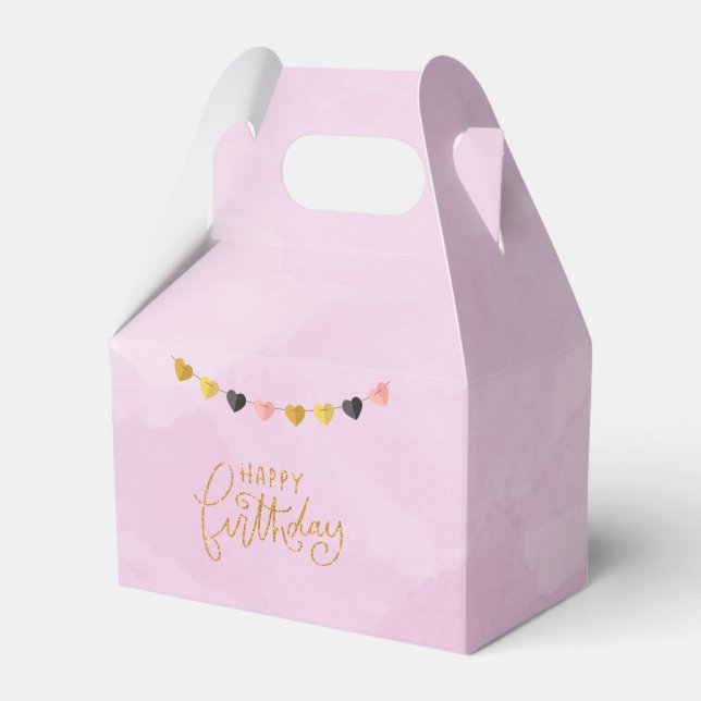 Happy Birthday for Her Favor Boxes (Front Side)