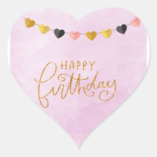 Happy Birthday for Her Heart Sticker