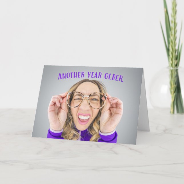 Happy Birthday For Her Woman Humor Holiday Card (Front)
