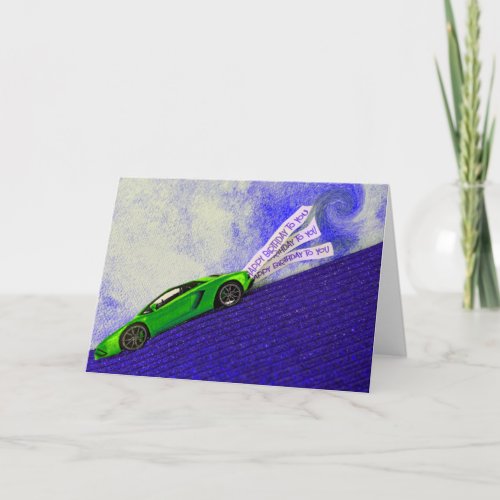 HAPPY BIRTHDAY FOR HIM with sports car