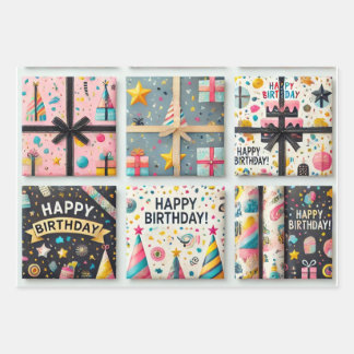 happy birthday for kids party wrapping paper sheets