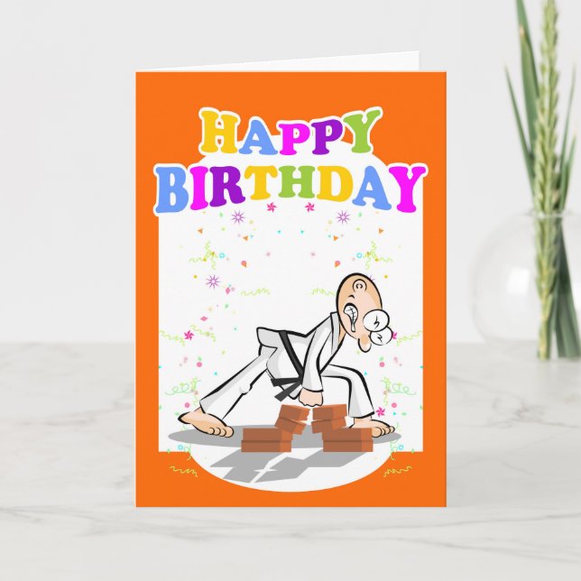 Happy birthday for the best karate fighter card (Front)