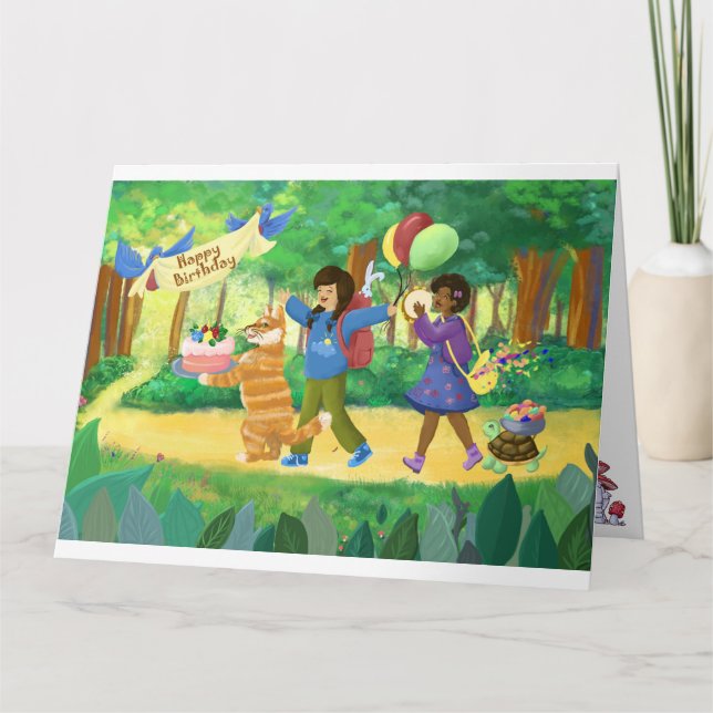 Happy Birthday forest party Card (Front)