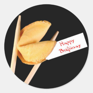 Happy Birthday Fortune Cookie Classic Round Sticker