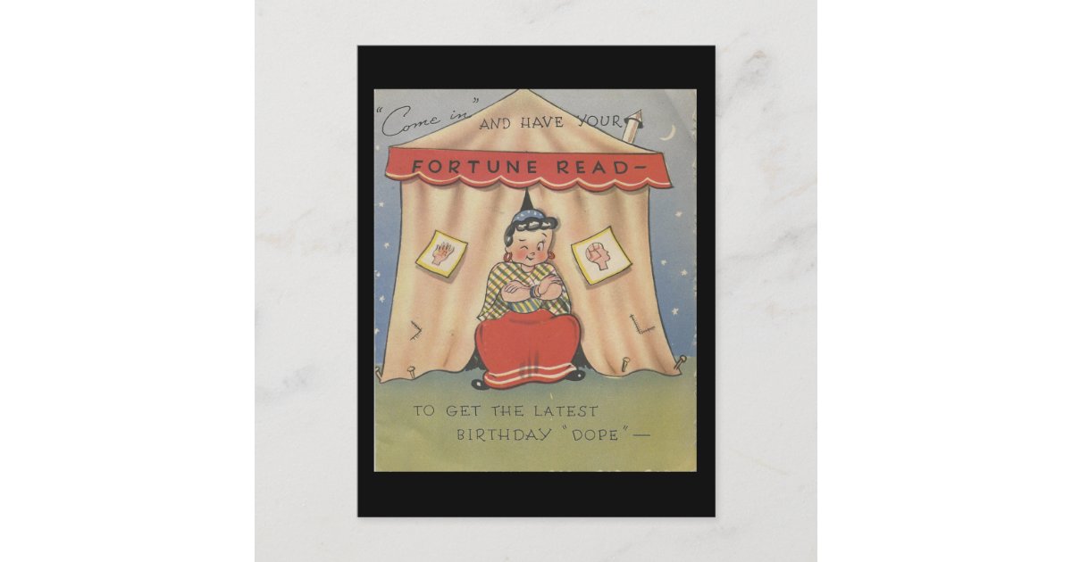 Happy Birthday Fortune Teller Postcard Zazzle