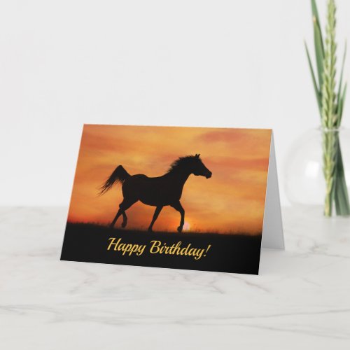Happy Birthday Free Spirited Arabian Horse Card