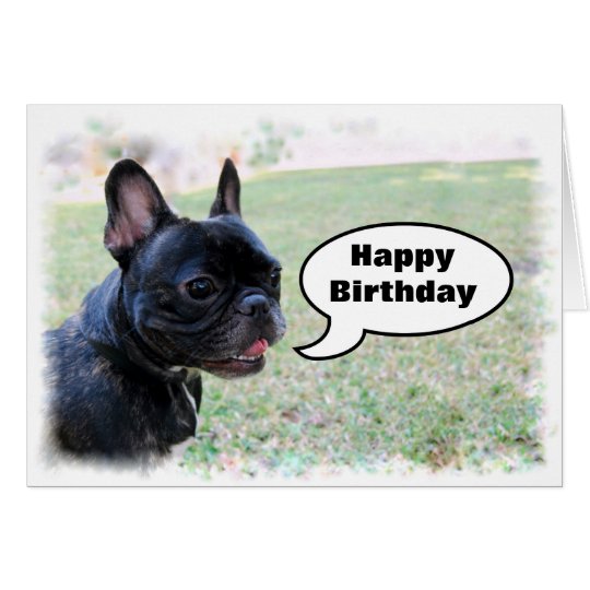 Happy Birthday French Bulldog Card | Zazzle.com