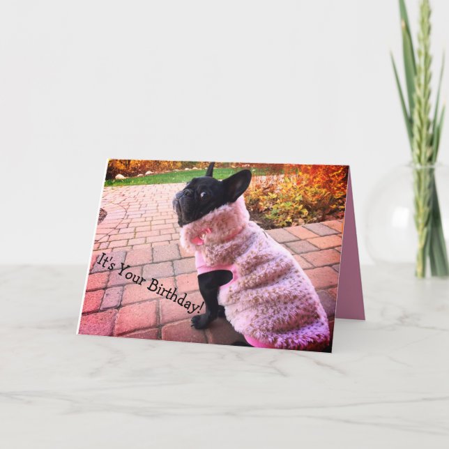Happy Birthday French Bulldog Card (Front)