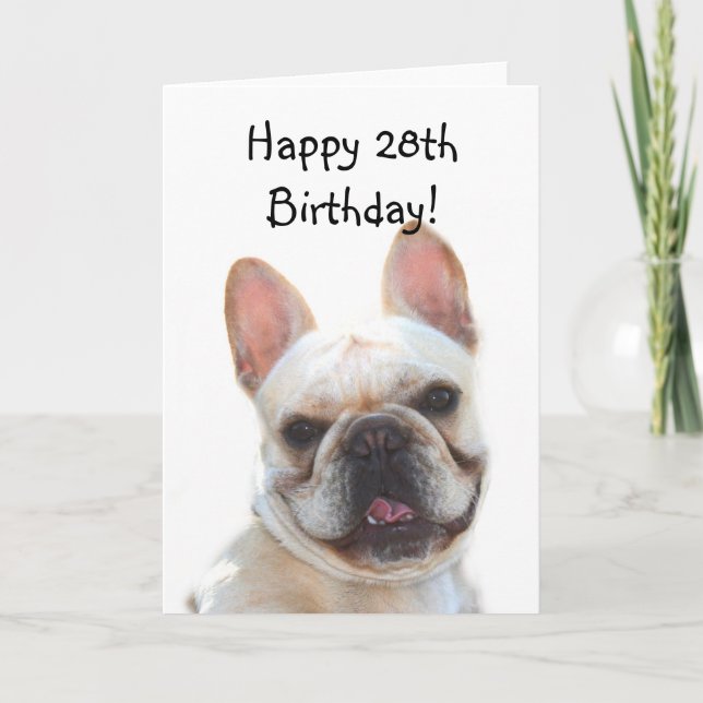 Happy Birthday French Bulldog Greeting Card (Front)