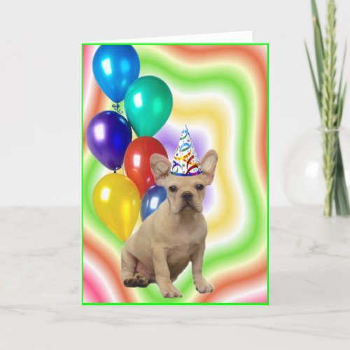 Happy Birthday French Bulldog Greeting Card