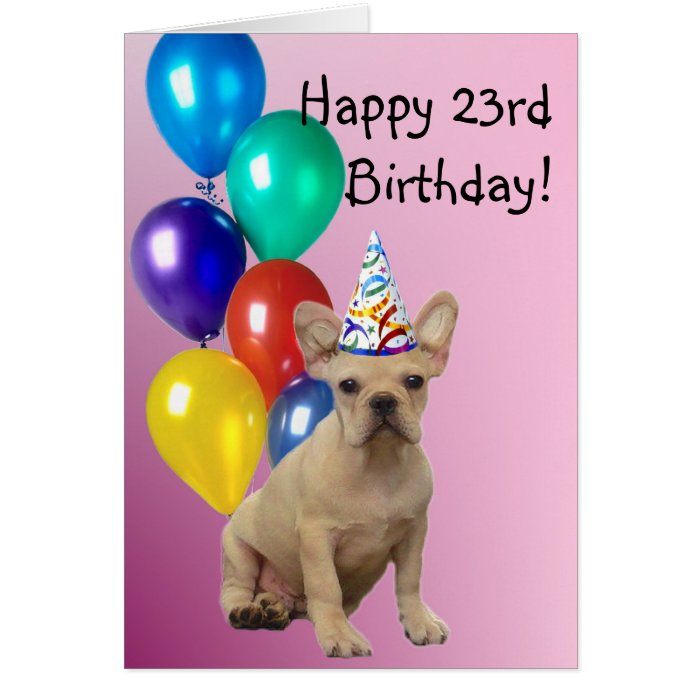 Happy Birthday French Bulldog greeting card