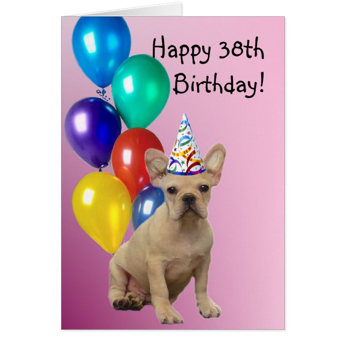 Happy Birthday French Bulldog Greeting Card