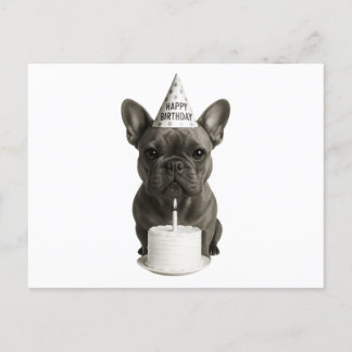 Happy Birthday French Bulldog Holiday Postcard