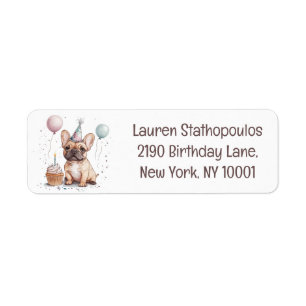 Happy Birthday French Bulldog Label