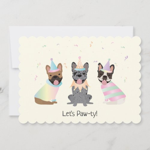 Happy Birthday French Bulldogs Invitation