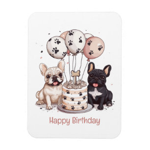 Happy Birthday French Bulldogs Party Hats Magnet