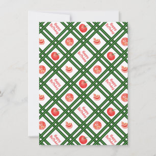 Happy Birthday - Fresh Tomato Pattern Holiday Card