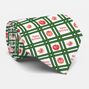 Happy Birthday - Fresh Tomato Pattern Neck Tie