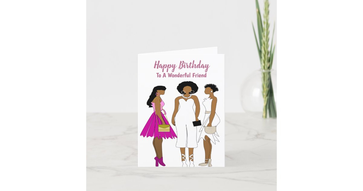 Happy Birthday Friend African American Birthday Thank You Card | Zazzle