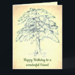 Happy Birthday Friend Card<br><div class="desc">Beautiful Tree design Happy Birthday Friend Greeting Card.</div>