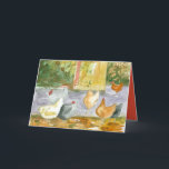 Happy Birthday Friend Chickens Birds Farm Thank You Card<br><div class="desc">A Birthday card for anyone who loves chickens featuring a variety of hens foraging and exploring illustrated with watercolor. On the inside is a coordinating shade of orange-red and you can edit the color and text to fit your needs.</div>