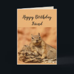 Happy Birthday Friend Funny Squirrel Humor Card<br><div class="desc">Funny Birthday card for the Friend worried about getting older or over the hill   with a cute relaxing,  chill squirrel cute animal.
Inside Verse: 
Don't worry about getting older... 
It's not a problem until you can't find your nuts.</div>