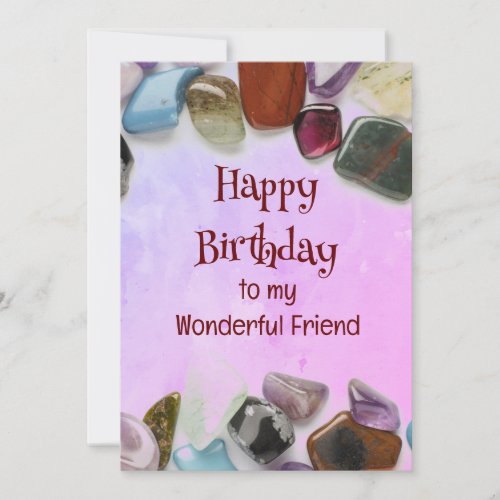 Happy Birthday Friend Gem Crystal Jewel Card
