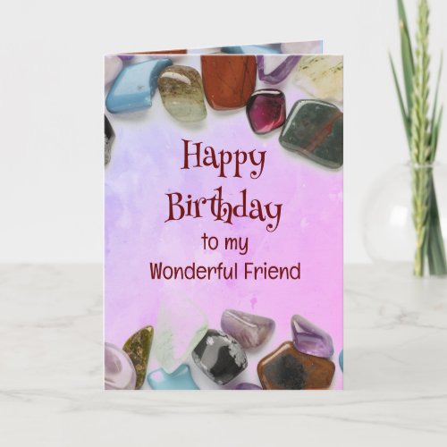 Happy Birthday Friend Gem Crystal Jewel Card