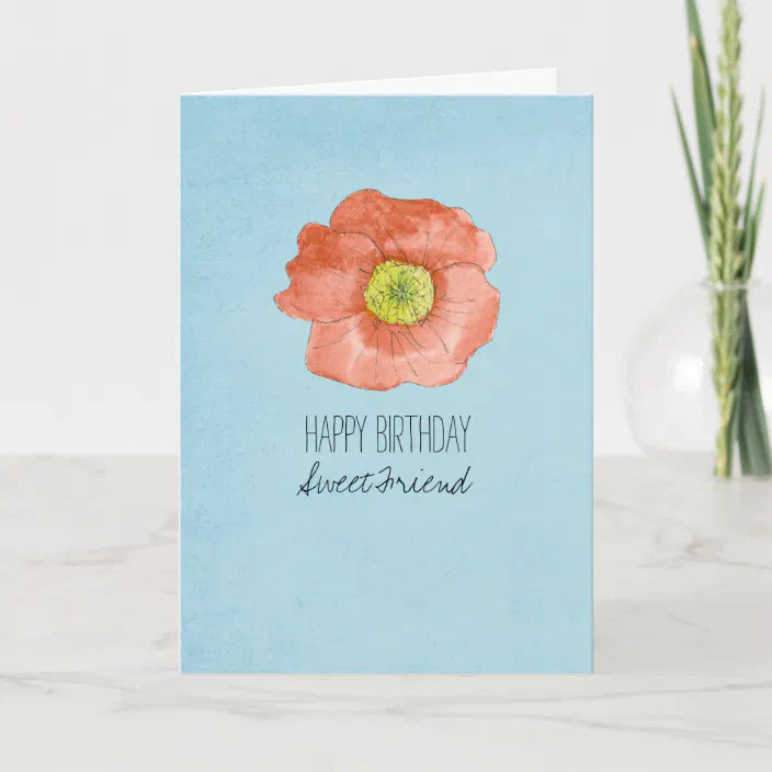 Watercolor Red Poppy Floral Cards Cute Greeting Cards