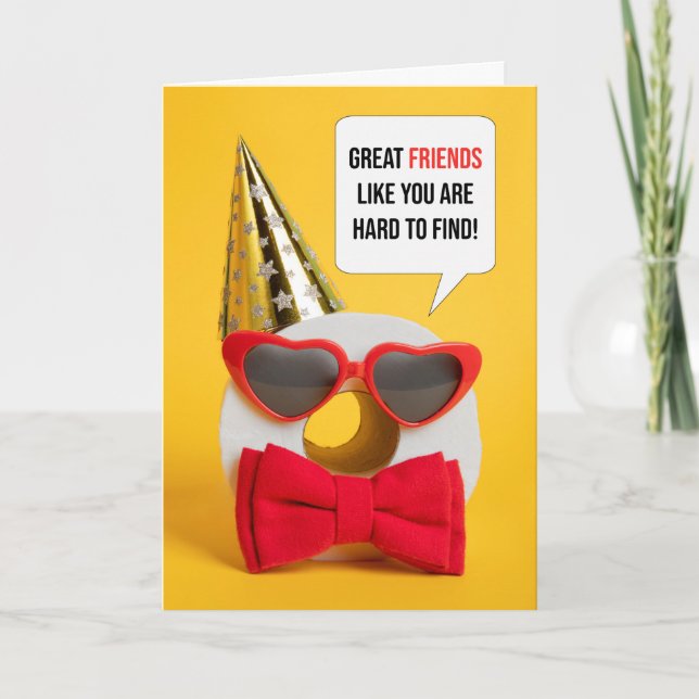 Happy Birthday Friend Toilet Paper Humor Holiday Card (Front)