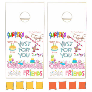 Happy Birthday Friends Family Cornhole Set
