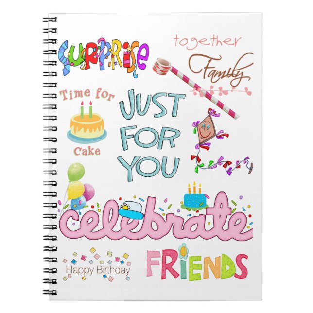 Happy Birthday Friends Family Notebook (Front)