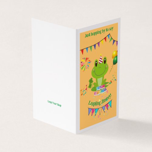 Happy Birthday Frog Banners Balloon Firework card