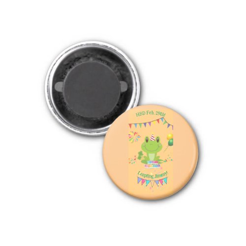 Happy Birthday Frog Banners Balloon Fireworks Magnet