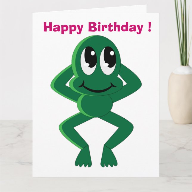"HAPPY BIRTHDAY" FROG CARD (Front)