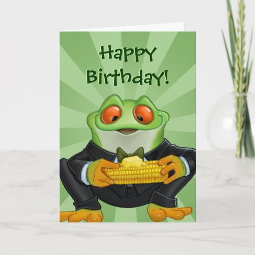 Happy Birthday frog greeting card