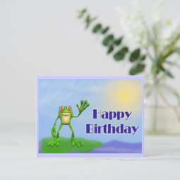 Happy Birthday Frog Postcard | Zazzle