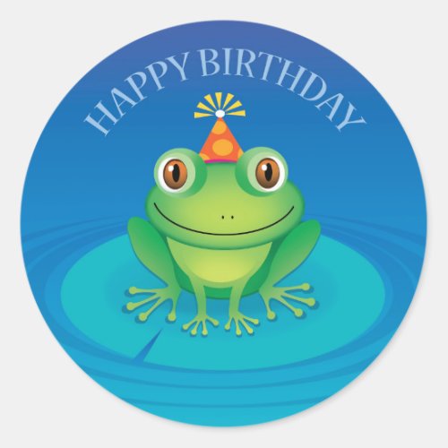 Happy Birthday Frog Sticker