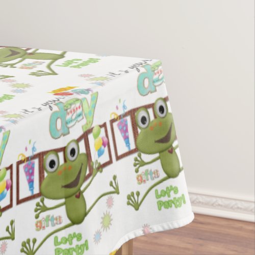 Happy Birthday Frog Tablecloth Friends Family 