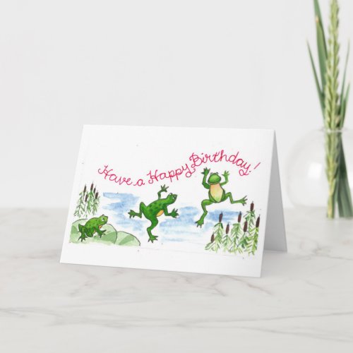 Happy Birthday Frogs Card