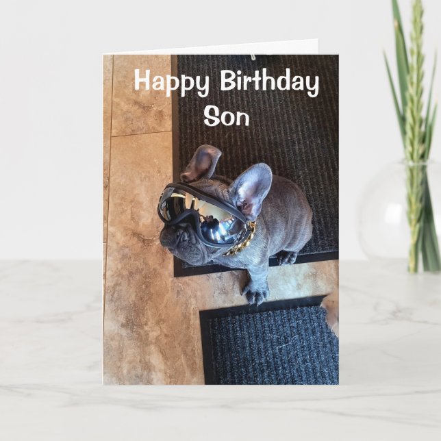 HAPPY BIRTHDAY FROM A COOL DOG "SON" CARD (Front)