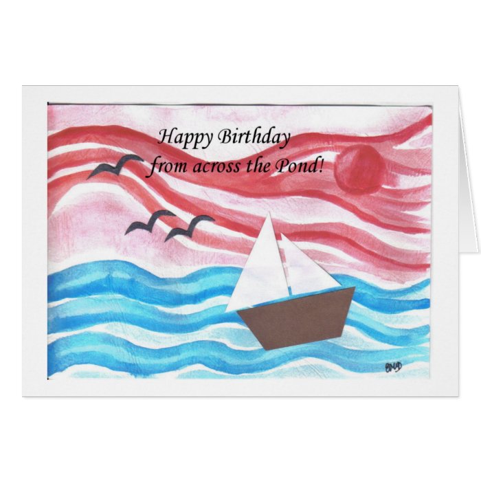 happy birthday across the pond greeting card