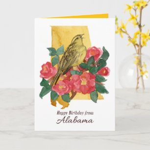 Happy Birthday From Alabama Camellia Yellowhammer Card