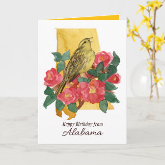 Happy Birthday From Alabama Camellia Yellowhammer  Card