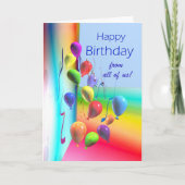 Happy Birthday from all - Balloon Wall Card | Zazzle