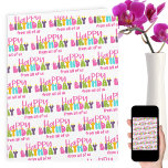 Happy Birthday from All of Us Colorful Candles Card<br><div class="desc">Happy Birthday from all of us card lettered with colorful candles. The front and back say Happy Birthday from all of us (you can edit from all of us to the birthday person's name,  for example,  if you prefer) and you can also edit the message inside.</div>