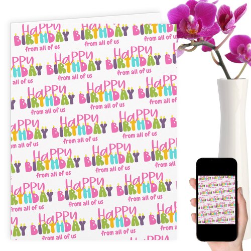 Happy Birthday from All of Us Colorful Candles Card