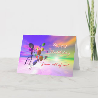 Happy Birthday from all - Sky Balloons Card